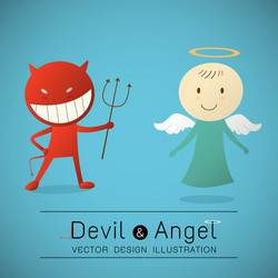 red devil and cute angel Vector Image