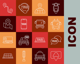 Set line map pointer with taxi call vector