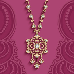 Vintage jewelry necklace in ethnic style vector