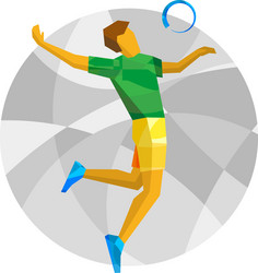 volleyball player with abstract patterns vector image