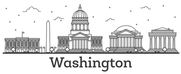 Washington DC City Skyline Vector Image