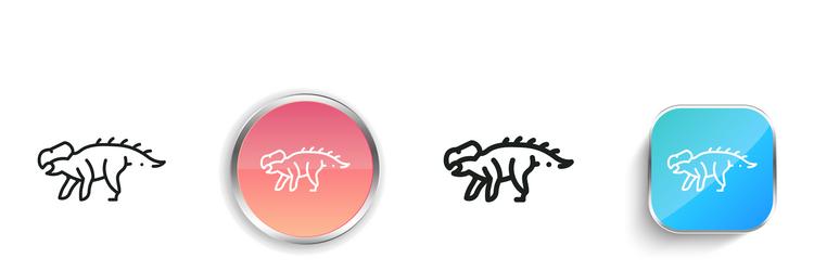 dinosaur icon thin linear regular and button vector image