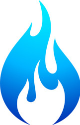 Blue fire icon flat flame Royalty Free Vector Image
