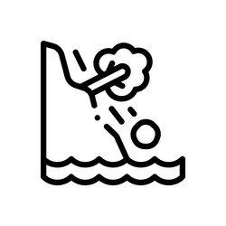 landslide icon thin linear style design isolated vector image