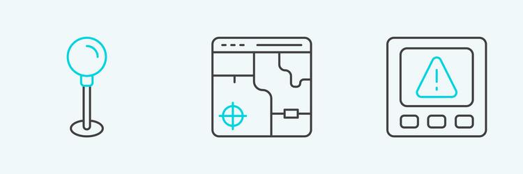 set line gps device error push pin vector image