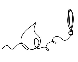 abstract drop with exclamation mark as line vector image