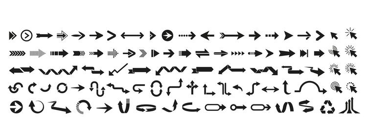 arrow icon set cursor collection different vector image