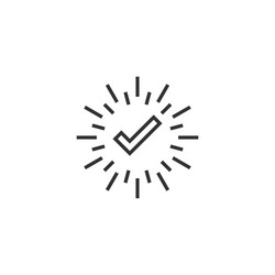check mark sign icon in flat style confirm button vector image