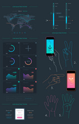 elements of infographics and user interface vector image