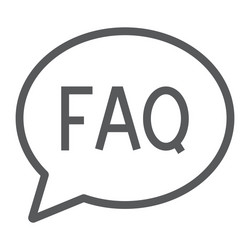 Faq line icon speech and bubble button sign vector