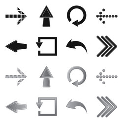 isolated object of element and arrow icon set vector image
