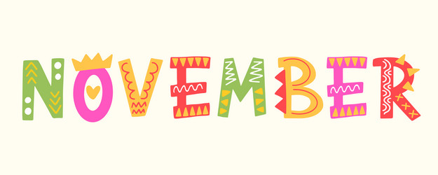 November Word Vector Images (over 2,400)