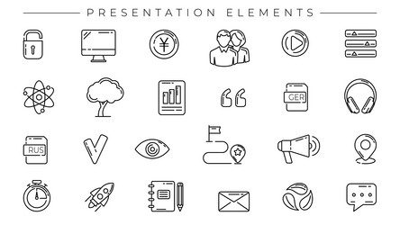 presentation elements concept line style vector image