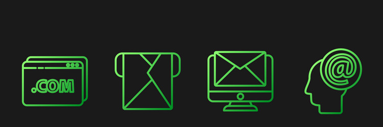 set line monitor and envelope website template vector image