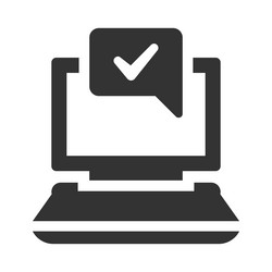 Verified laptop icon vector