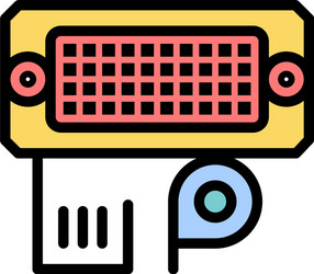 adapter connection data input flat color icon vector image