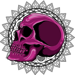 colored draw of human skull Vector Image