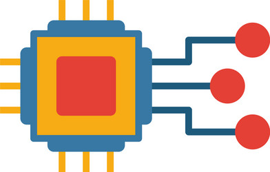 embedded system icon colored simple elements from vector image