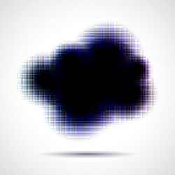 halftone cloud shape with color aberrations vector image