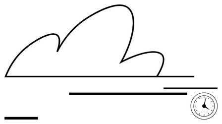 minimalist cloud with speed lines and clock vector image