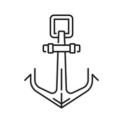 Navy ship marine vessel anchor thin line icon vector