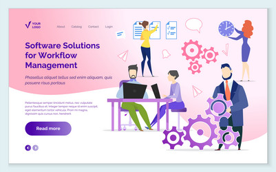 software solutions for workflow management concept vector image