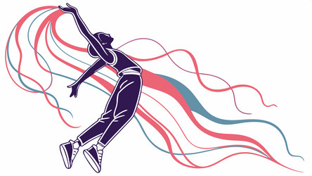 tennis player with dynamic abstract lines design vector image