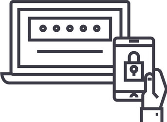 Two factor authentication line icon sign vector