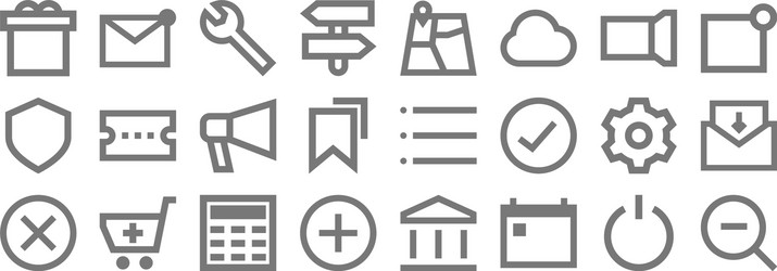 user interface line icons linear set quality vector image