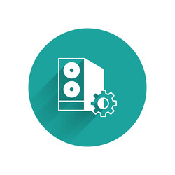 white case of computer setting icon isolated vector image