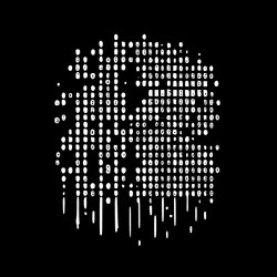 Binary code - minimalist and simple silhouette vector