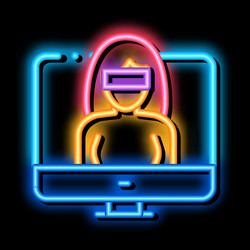 computer hacker neon glow icon vector