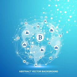 futuristic abstract background blockchain vector image