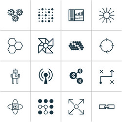 learning icons set collection of solution hive vector