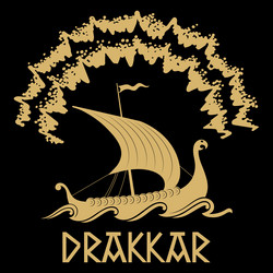 viking scandinavian design drakkar Vector Image
