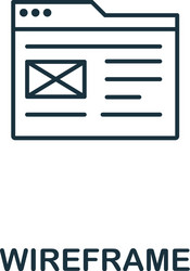 wireframe icon thin outline style design from vector image