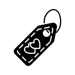 A keychain with heart solid icon key ring vector