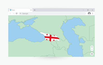 Browser window with map of georgia searching vector