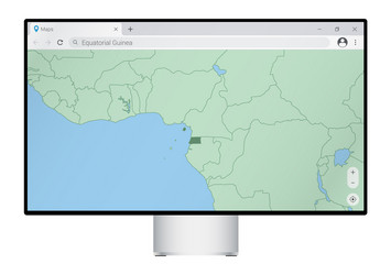 Computer monitor with map of equatorial guinea vector