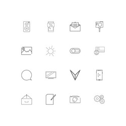 Interface linear thin icons set outlined simple vector