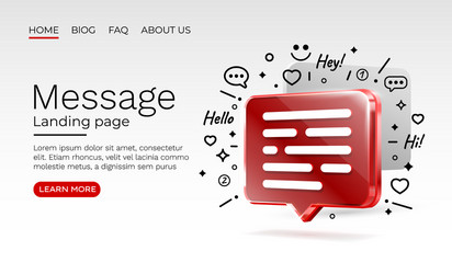message with many icons chat for communication vector image