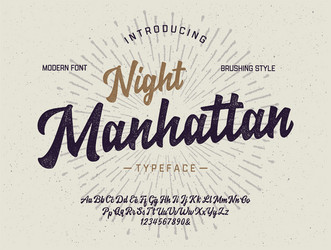 Original brush script font retro typeface vector