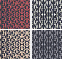 Set of colorful geometric pattern background vector