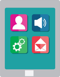 tablet with applications menu vector image