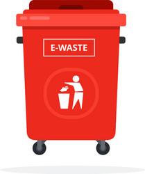 trash can on wheels for sorting electronics vector image