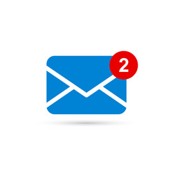 Two new messages icon with notification envelope vector