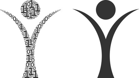 Abstract man composition of binary digits vector