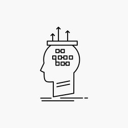 Algorithm brain conclusion process thinking line vector