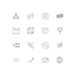 Interface linear thin icons set outlined simple vector