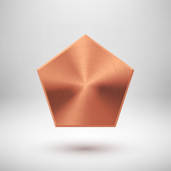 bronze abstract polygon button template vector image